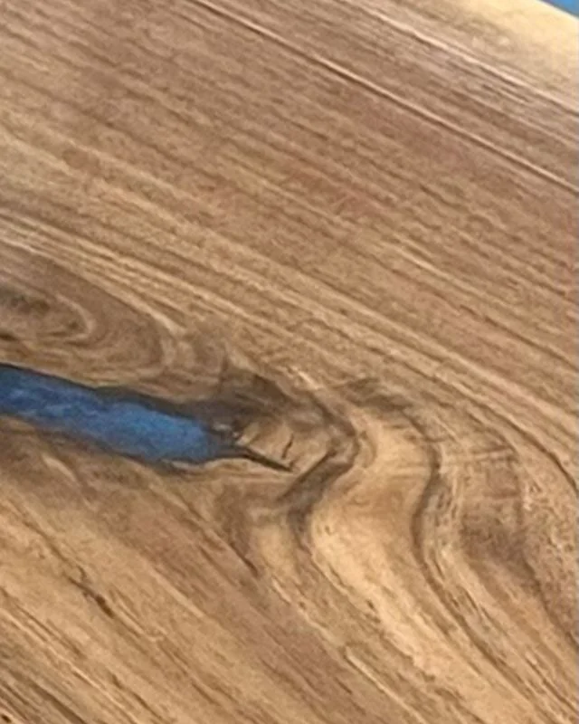 A close view of one of my tables finished in urethane resin.